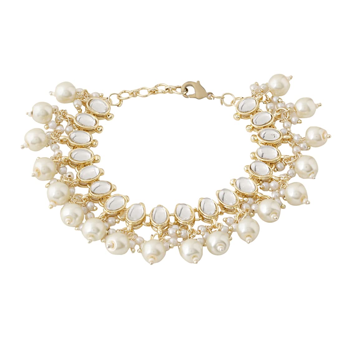 Yellow Chimes Bracelets for Women Gold Toned Kundan Studded Pearl Drop Traditional Adjustable Bracelet for Women and Girls (B0B2868995) Amazon Price History, Amazon Price Tracker