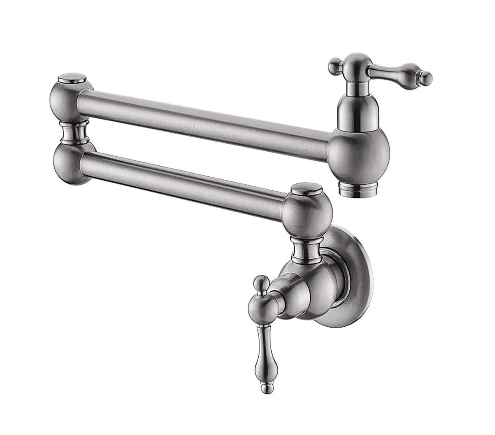 Robinet de cuisine mural extensible en laiton doré pour éliminer le manque de place