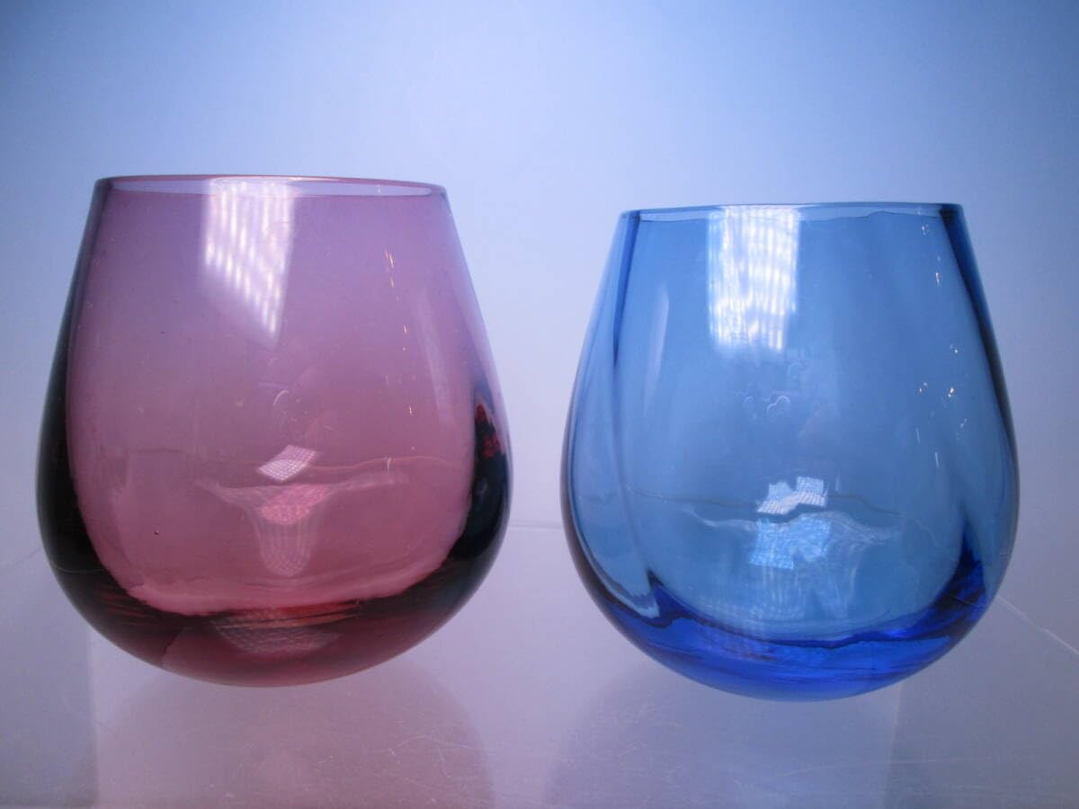Amazon | KITAICHI GLASS 北一硝子 ブルーワインレッド揺れる