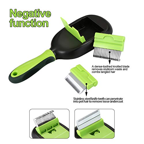 Ownpets 5 in 1 Pet Brush Set, Pet Grooming Shedding Massage Combs for