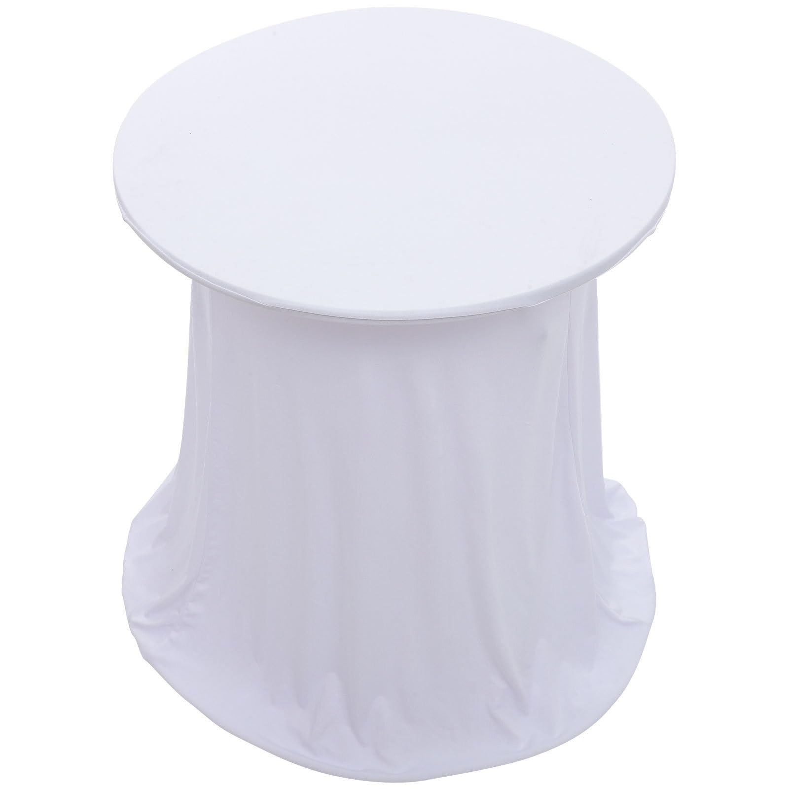 Nappe de bar extensible blanche en polyester pour housse de table mange-debout de mariage