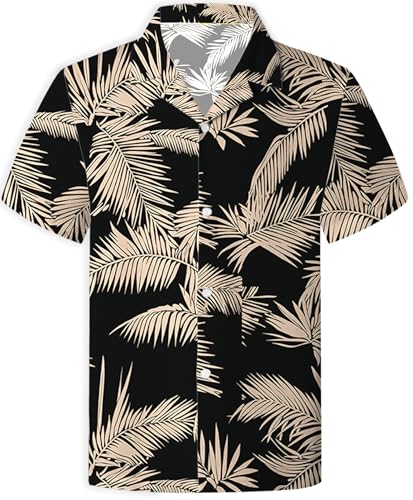 Image of Cromoncent Matching Hawaiian Outfits for Family, Dad and Son Matching Luau Beach Tropical Shirts Mommy Daughter Tropical Sets