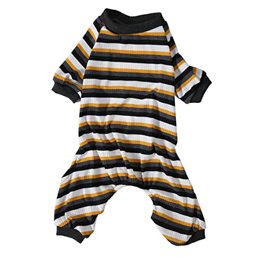 Pajamas de s Stretido el Estiramiento cálido Pedido Permiso de Rayas Lamiendo Ropa de sueño (L)