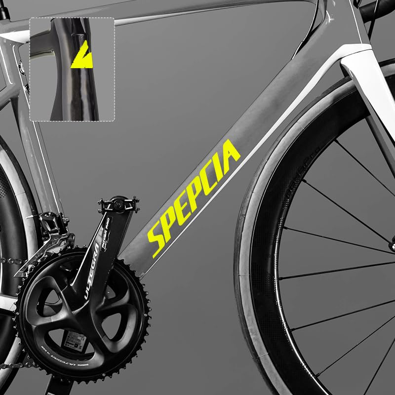 for Specialized Tarmac SL6 Road Bike | Color-Changing Frame Logo Decals, UV-Resistant, Precision-Cut, Multiple Colors for Custom Style (Fluorescent Yellow)