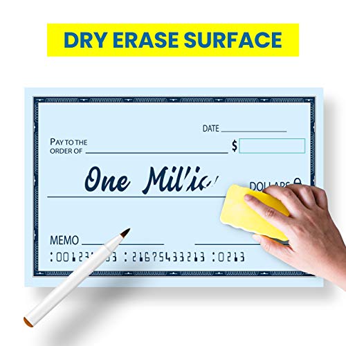 [Upgraded] Dry Erase 16" x 24" Oversize Giant Check Large Fake Checks