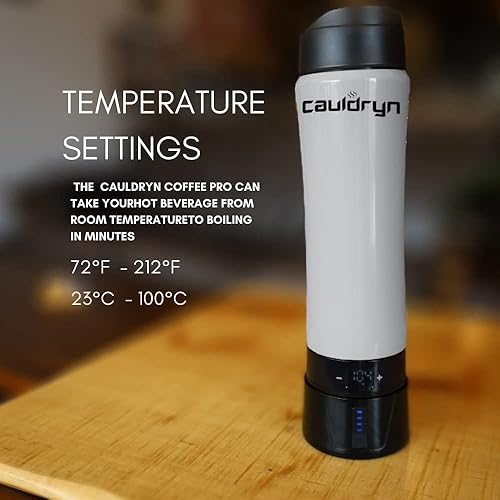 Miniatura 7 de Cauldryn Taza de café de viaje con control de temperatura de café y calentador de escritorio, teléfono inteligente a través de control Bluetooth,