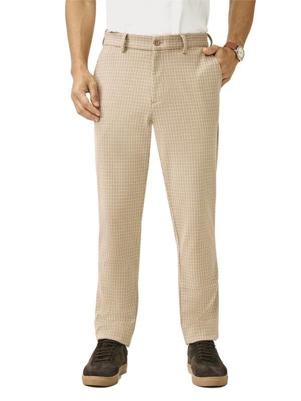 Luxury PV Stretchable Casual Checks Pant for Men | Stylish Slim Fit Men's Wear Trousers for Office or Party
