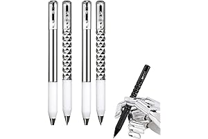 Geometric Crinkle Pen - 2-Pack Personalized Pen for Stress Relief (Silver)