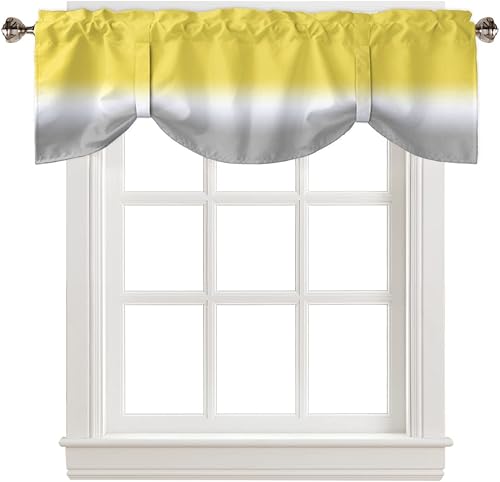 Cenefa de amarre para ventanas de cocina, cenefa ajustable para ventana de cocina, cortina corta para sala de estar, cortina de arte abstracto con disponible en Yaxa Peru