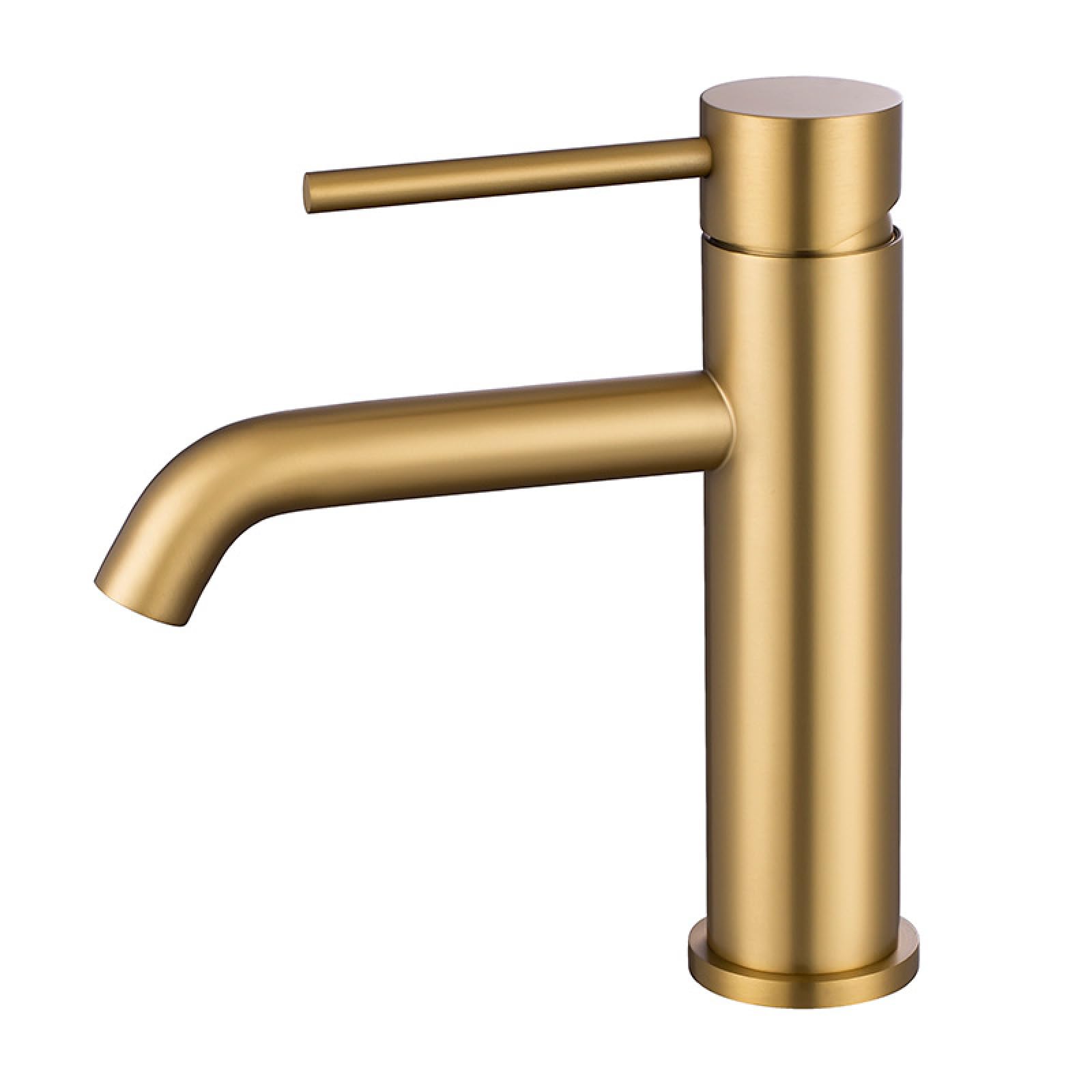 Fanjubei String Gold Bathroom Washbasin, Hot And Cold Water Faucet, Brushed Gold