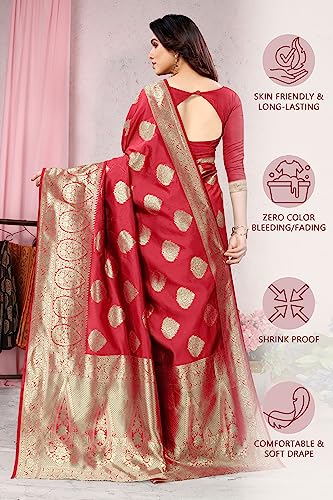 Image of MIRCHI FASHION Women Saree | Jacquard Banarasi Silk Woven Ethnic Motif Office Wear Sari