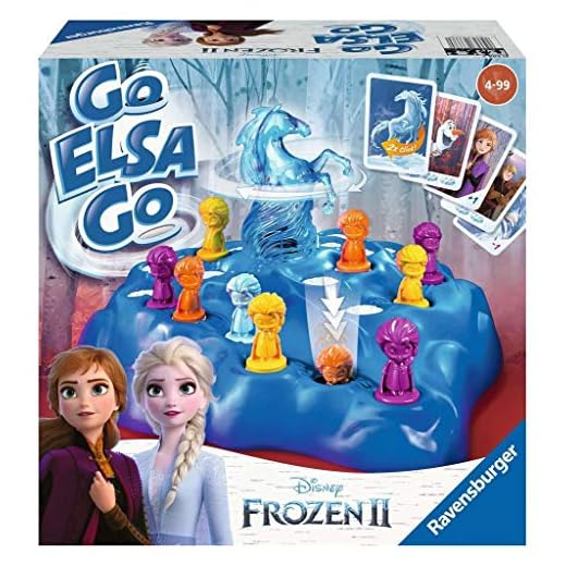 Ravensburger 20425 - Disney Frozen 2 Go Elsa Go, Klassiker in neuem Design für 2-4 Spieler, Kinderspiel ab 4 Jahren, Eiskönigin 2