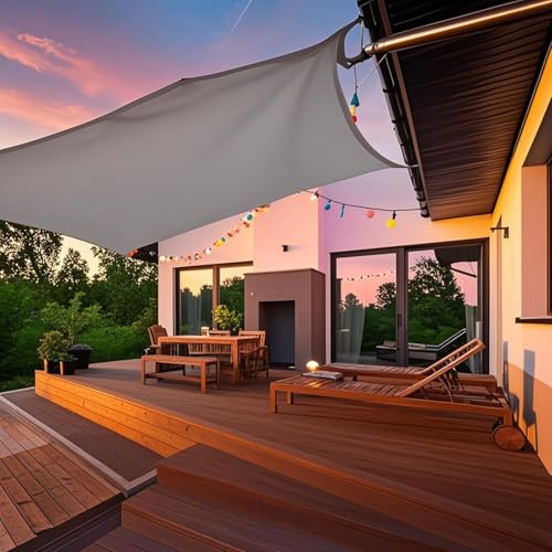 Ventouse Sonnensegel Wasserdicht 3x3m für Außenbereich: Quadrat Sonnenschutz Windschutz Segel 95% UV Schutz im Beschattungsnetz nkl Befestigungsseile...