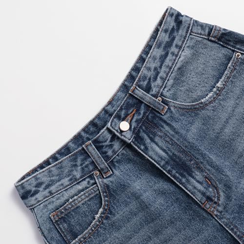 Women's Straight Jeans Casual Loose Ripped Vintage Denim Pants3