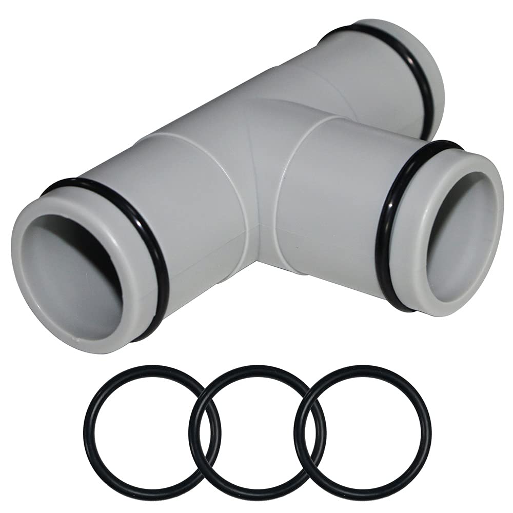 Dia 1-1/4" (32 mm) Conector de manguera de piscina sobre el suelo, adaptador de manguera de bomba de piscina de 1.25, adaptador de piscina de 3 interfaz, gris