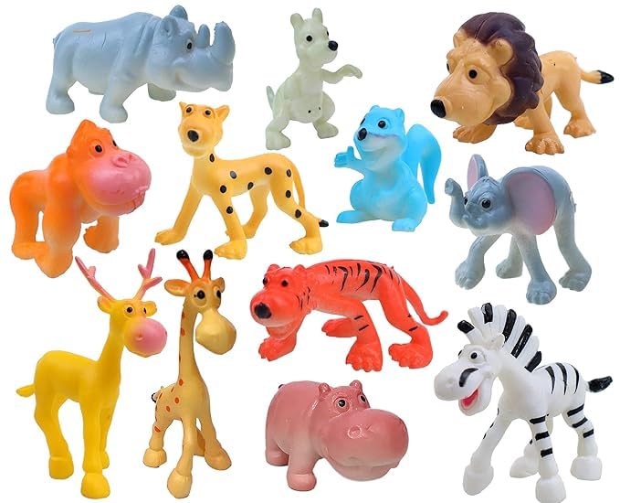 BabbleBuddies Cartoon Style Pack of 12 Animal Soft Rubber Play Toy for Kids Baby, Educational Toy Learning Toy Non Toxic(Multi Color) (B0CQCYRX6D) Amazon Price History, Amazon Price Tracker