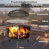 Zoom IMG-2 tlsunny braciere con griglia grande Zoom IMG-2 tlsunny braciere con griglia grande