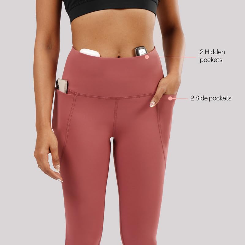 Image of BlissClub Women The Ultimate Leggings | High-Waist | Ankle Length | 4 Pockets | Squat-Proof | Activewear | Tall (for Women Above 5'5)