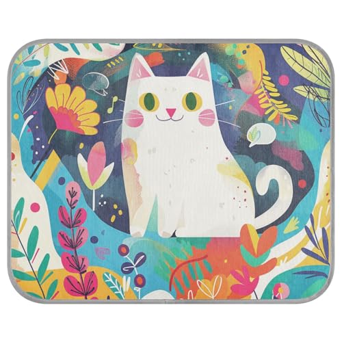 siphylline Cat in Garden Summer Outdoor Dog Cooling mat Self Cooling cat Bed for Bunny Cats Outdoor Mantas frías para Perros S