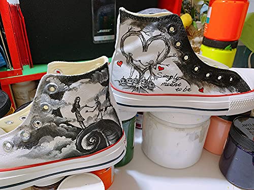Jack and Sally Nightmare Before Christmas Shoes for Women Men Custom Anime Shoes High Tops Canvas Shoes