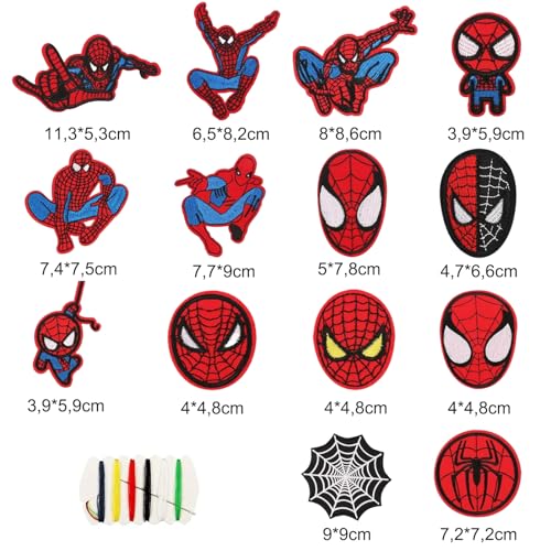 AUTOWNLUX 14 Stück Bügelflicken zum Kinder, Patches zum Aufbügeln Sortiert, Flicken zum Aufbügeln, Aufnäher zum Aufbügeln oder Aufnähen Kinderkleidung, Kleidung, Jacken, Rucksäcke, Jeans