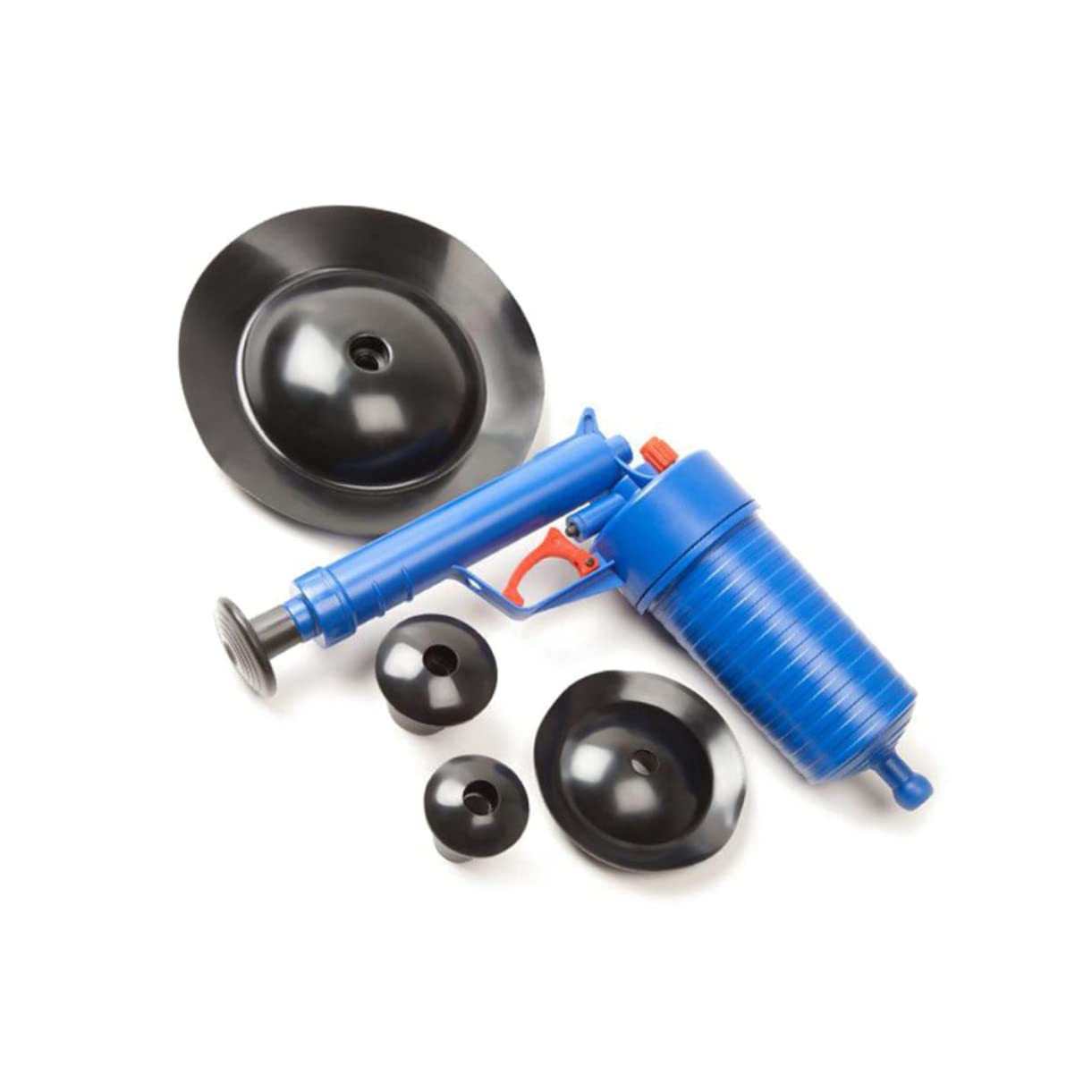 Pompe Déboucheur Toilettes à Air Haute Pression Quatre Ventouses Bleue