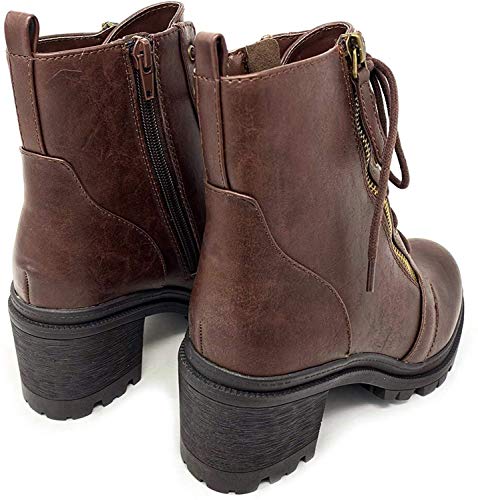 Image of Soda Women's Malia Faux Lace Up Chunky Lug Sole Combat Boot
