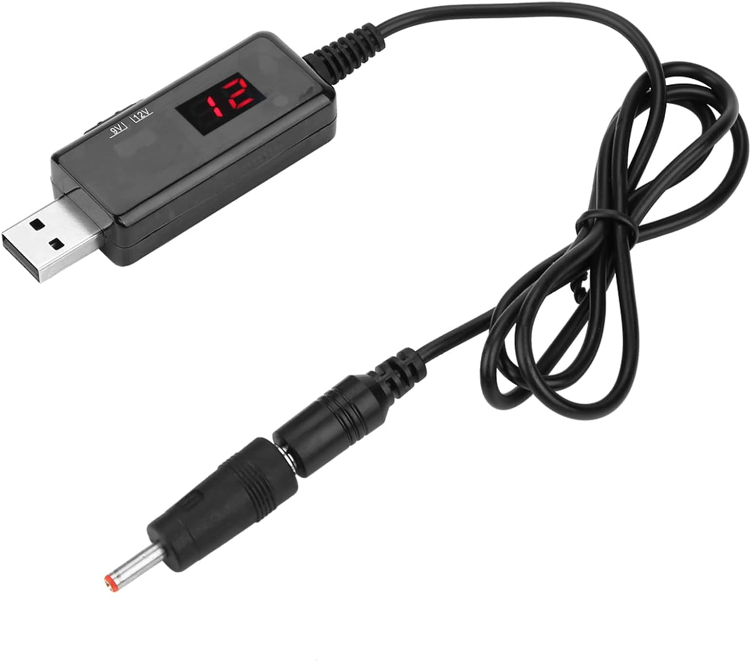 USB to Boost Voltage Converter Cable with LED Display 9V/12V Output Router Power Bank KWS-912V - Step Converter Cable