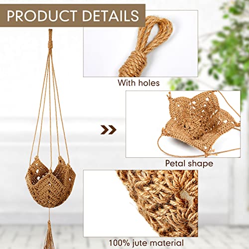 Shappy Macrame Plant Hangers Jute Crochet Plant Boho Plant Hanger Large Hanging Wall Plants With 1 S Shaped Hooks For Indoor Outdoor Home Decorations Fence Planters Plant Flower Pots #TOP2