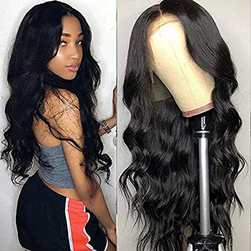 Ten Chopstics Deep Part 13X6 Lace Frontal Human Hair Wigs Body Wave Pre Plucked with Baby Hair 150% Density Brazilian Virgin Hair Lace Front Wigs for Black Woman Natural Color 18Inch