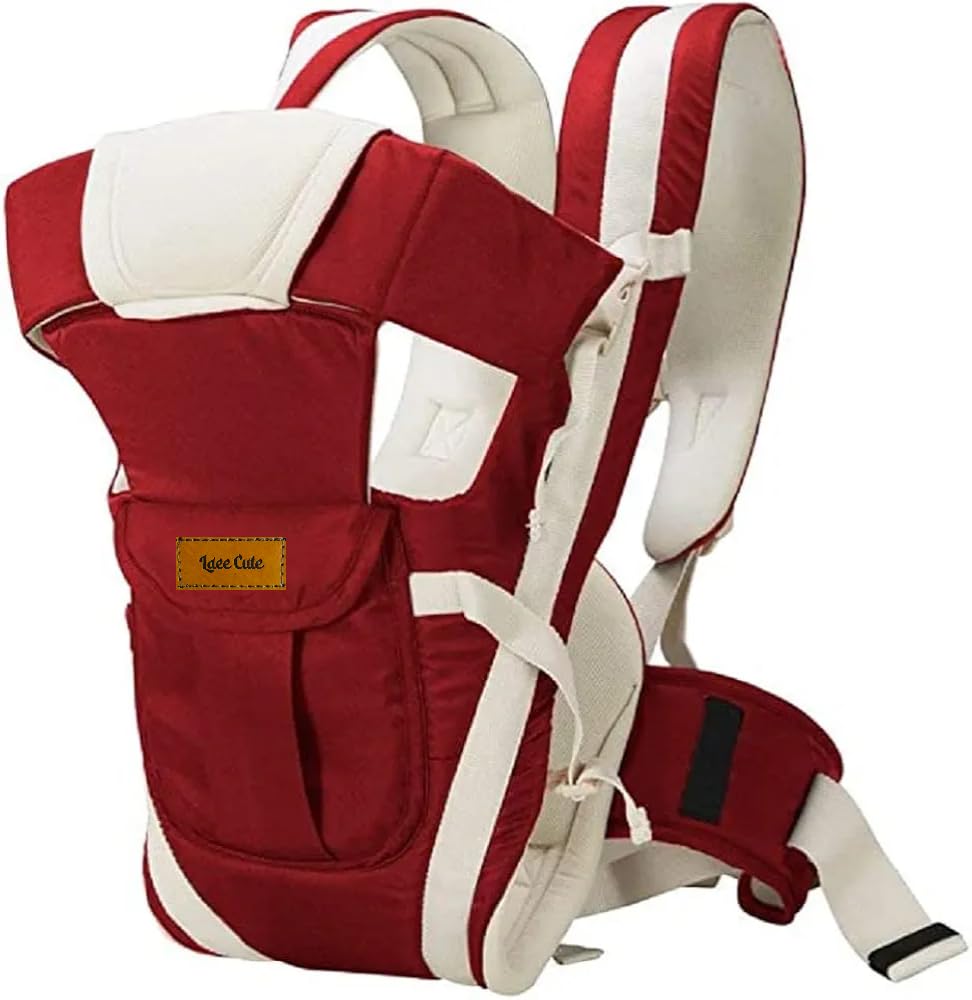 Laee cute Baby Carrier Bag/Adjustable Hands Free 4 in 1 Baby/Baby sefty Belt/Child Safety (Red 4 in 1)-image-19