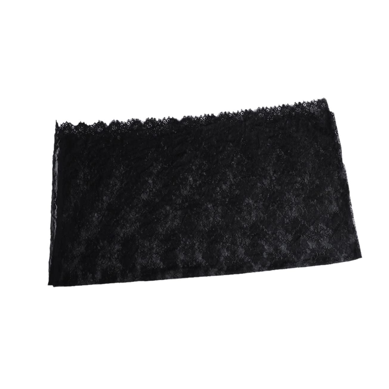 Nappe en dentelle noire 150x300 cm florale ajourée pour table de fête