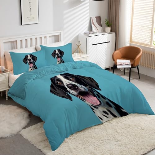 Housse de couette 200x200 chien imprimé avec fermeture éclair kK3598 - 2