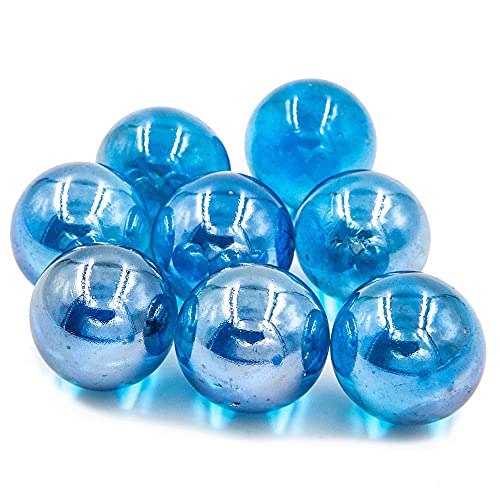hand2mind Blue Glass Marbles, Large Mables, Math Counters for Kids, Blue Counters, Math Manipulatives, Big Marbles, 1 Inch Marbles, Counting Manipulatives, Marbles for Kids (Set of 25)