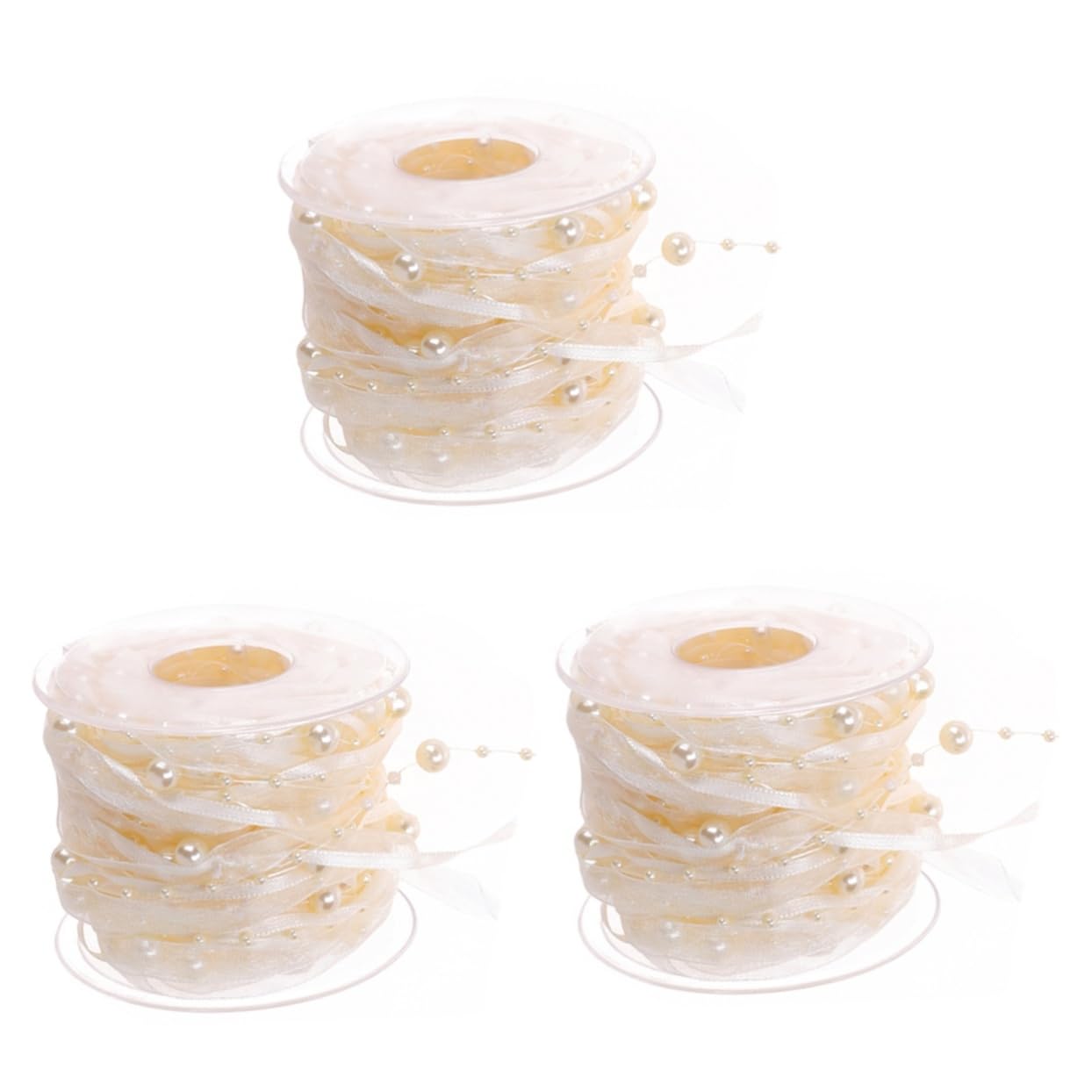 Operitacx 3rouleaux Ruban Décoratif Beige Pour Mariage Accessoires De Bouquet Et Décoration De Fête Pour Et Célébrations