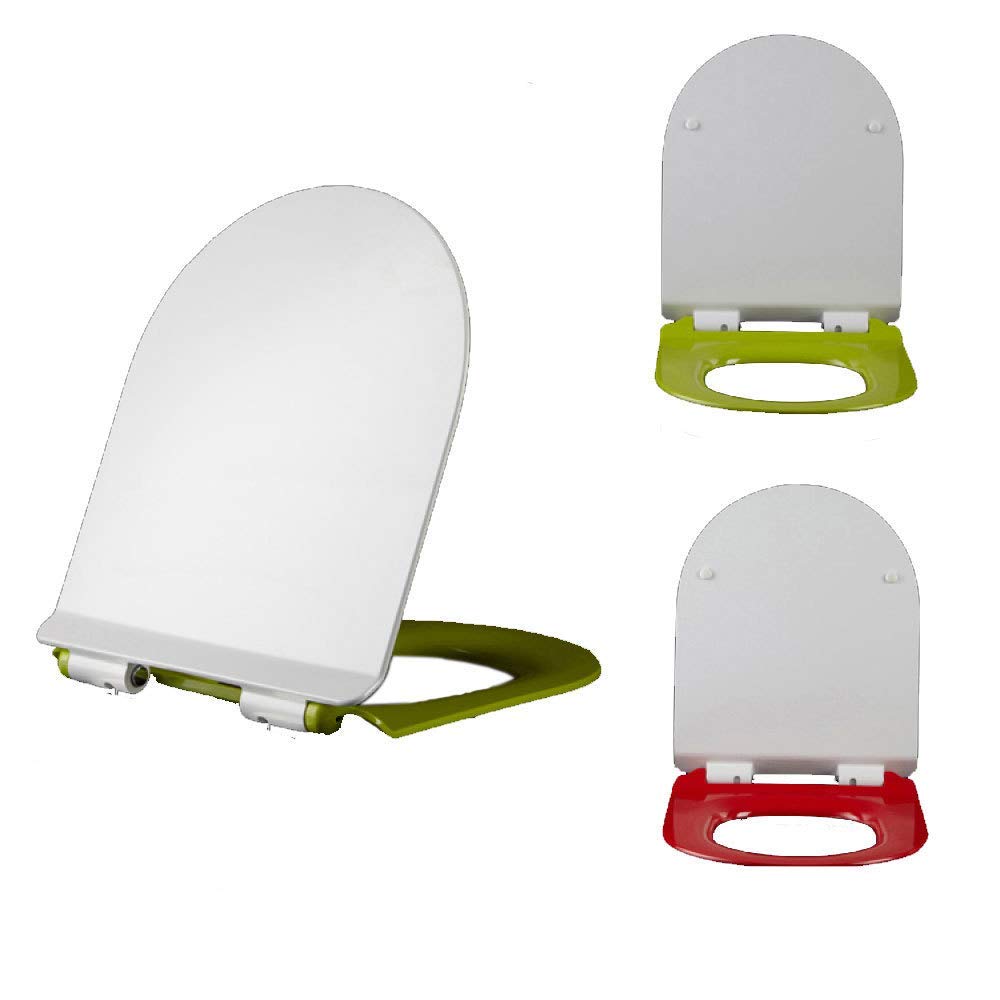 CGJdfjhE toilet lid， Thickening U-Shaped Cover Toilet Plate Seat,~(Red)