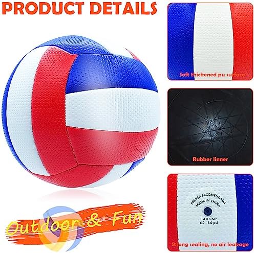 PLAYGOGYM Soft Volleyball for Outdoor Indoor, Beach & Pool Volleyballs in Bulk Official Size 5 Perfect for Practice or Competitive Play