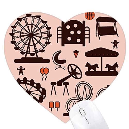 Tapis de souris en forme de coeur design silhouette noire de parc pour votre bureau