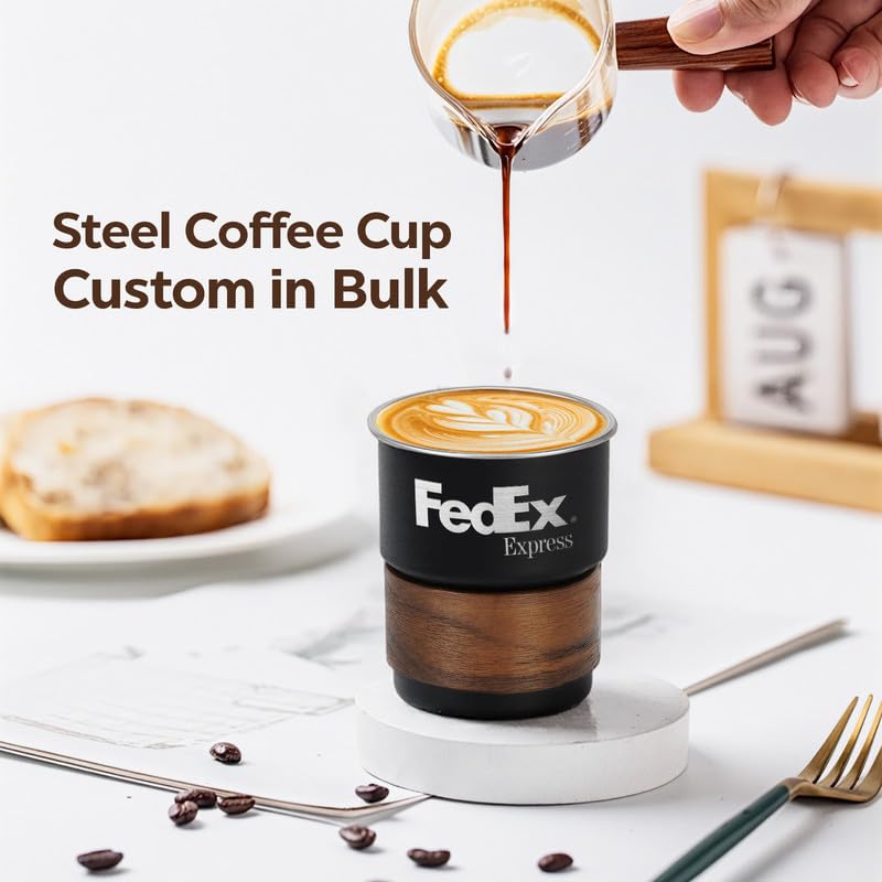 Custom Coffee Cup Personalized Stainless Steel Mug Logo Printed Tumbler 10Pack- 10oz Stackable Bulk for Home Camping Office Travel
