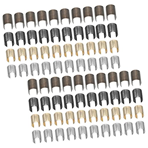 Hohopeti Jewelry Making Clips 160pcs Iron Leather Cord Clips Flat Nosed Plier Compatible No Burrs