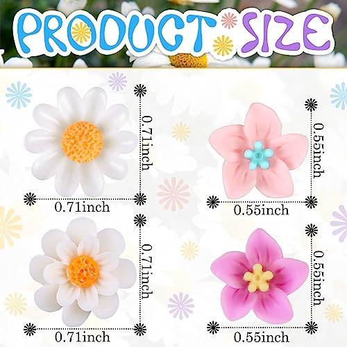 Pinzas pequeñas decorativas de flores mini pack 24 piezas miniatura 3