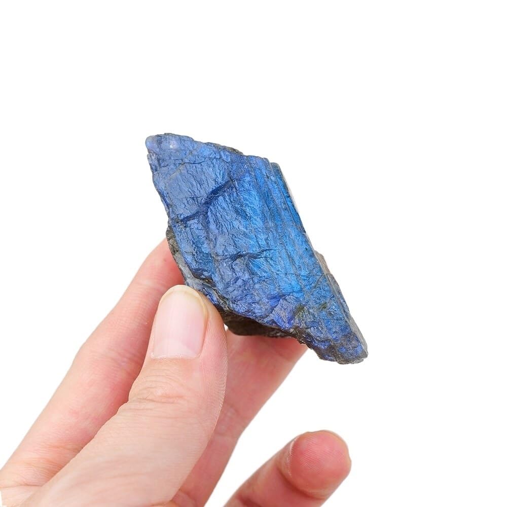 MDBJTCYZN Labradorite Crystal Raw Stone Rough Blue Light Decorate Stones Ornaments (Size : 30-50g)