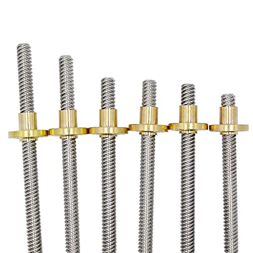 Lysee 3D Printer Parts & Accessories - 304 Stainless Steel Lead Screw 250/300/330/350/400/500mm Diameter 8mm with Brass Nut T8 Lead Screw Nut for 3D Printer - (Size: 350mm)