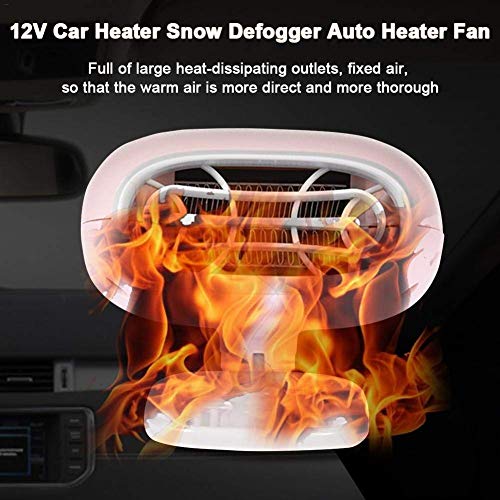 TOTMOX 12V 150W 2-in-1 Autowärme/Kühlung Heizlüfter, Zigarettenanzünderstecker Multri Funktion Lüfter Heizung Entfroster, Schwarz/Rosa