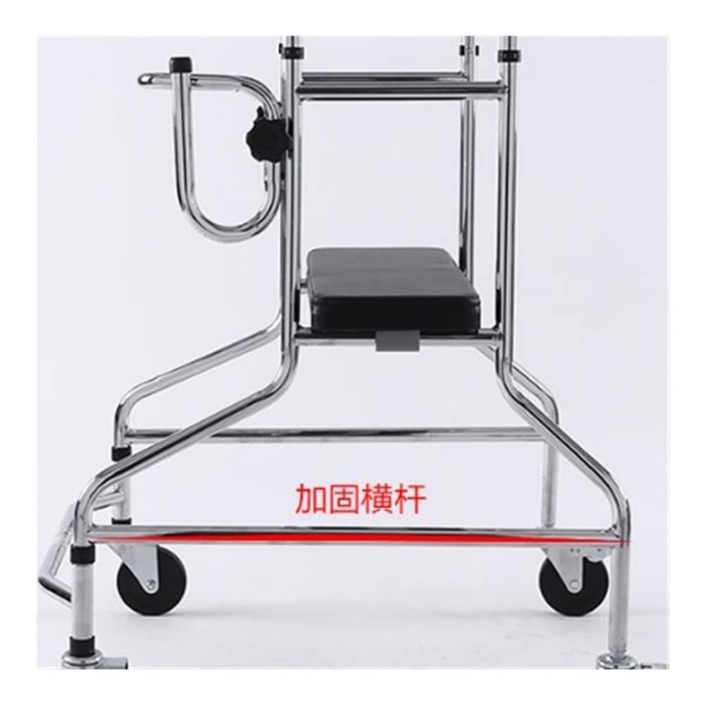 Chodzik dla osób starszych, 150kg/330lbs czterokołowy chodzik chodzik z siedziskiem dla niepełnosprawnych dorosłych trening rehabilitacyjny regulacja wysokości The New