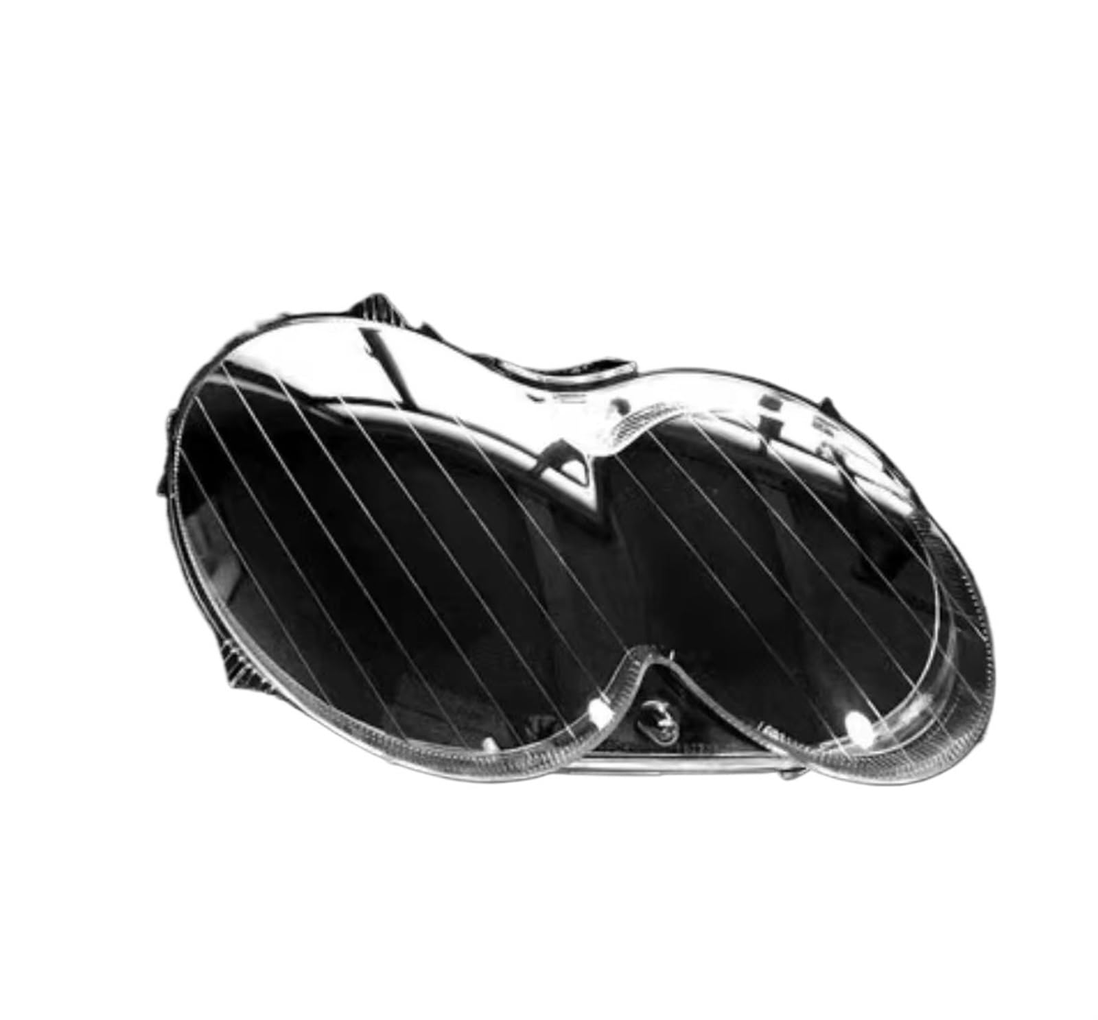 Transparent Lamp Shade，Compatible for Benz W209 CLK CLK280/300/350 2004-2006 Car Front Right Headlight Lens Cover Glass Lamp Cover Caps(Right with Stripes)