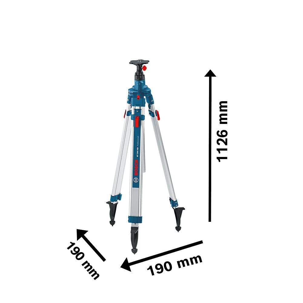 Bosch Professional Trépied pour lasers et niveaux BT 300 HD (hauteur : 122–295 cm, filetage : 5/8")