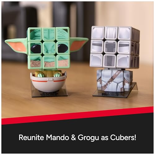 Image of Rubik's Cube, Star Wars Grogu Cuber with Display, Mandalorian's The Child, Problem-Solving Brain Teaser, Classic Color-Matching Puzzle, Fidget Toy for Kids, Collectible Star Wars Toy, for Ages 8 & Up