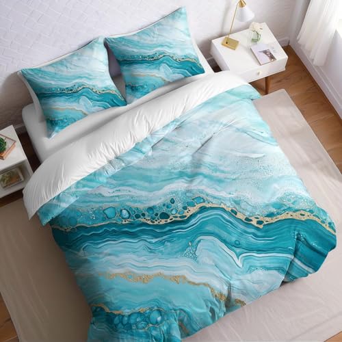 Funda nórdica Cama 150 Verde Funda edredón 220x220 cm Patrón Abstracto en Espiral Microfibra Suave con 2 Fundas de Almohada 50x75 cm para Dormitorio Adulto y Juvenil