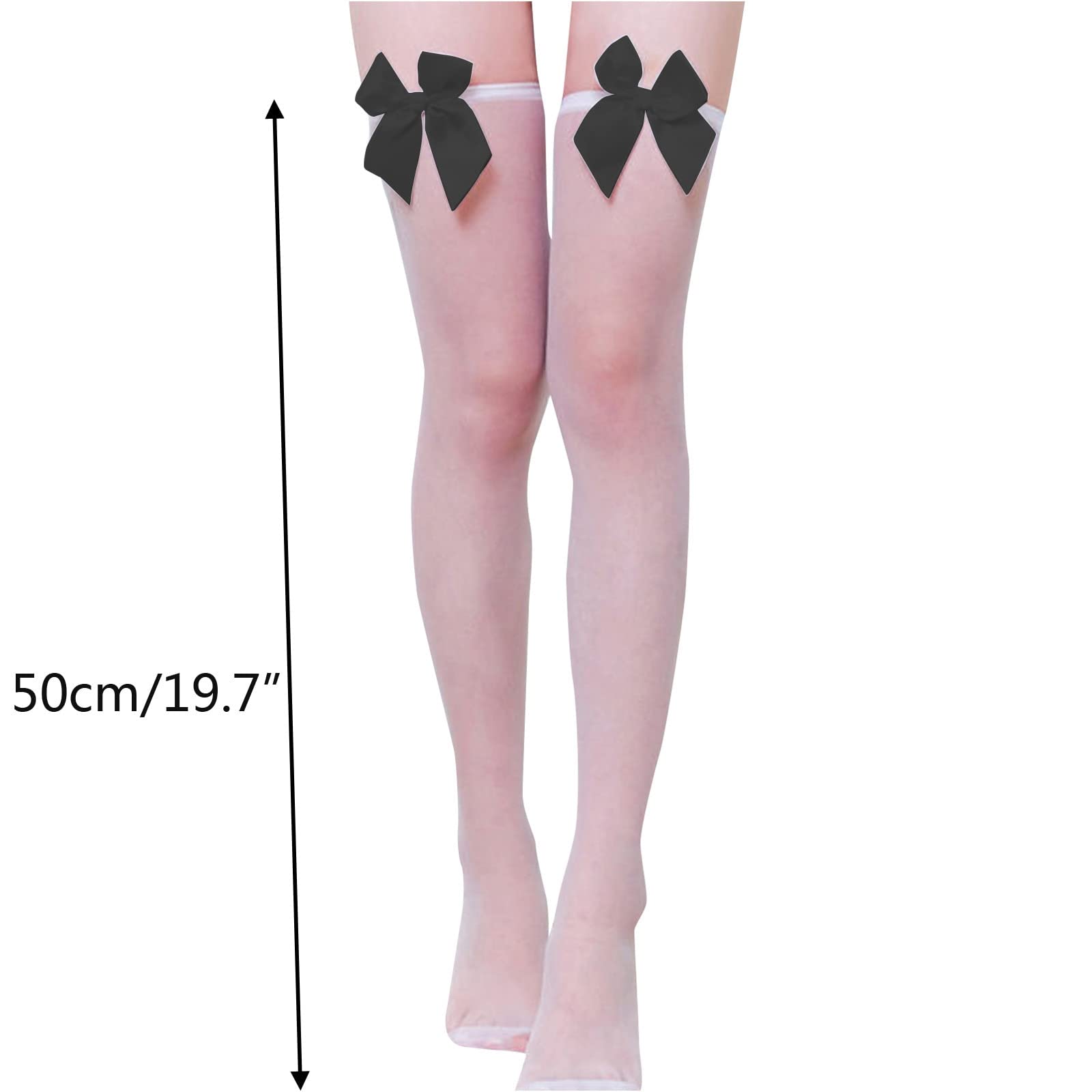 Calze Sexy Gambe Sexy da Donna Tubo Lungo Calza Alta Trasparente Calze in Tessuto Delicato sulla Pelle (da)